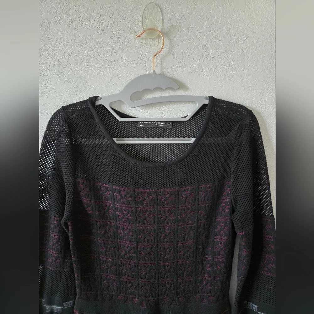 Peruvian Connection Textured Knit Pattern Dress - Picture 2 of 5